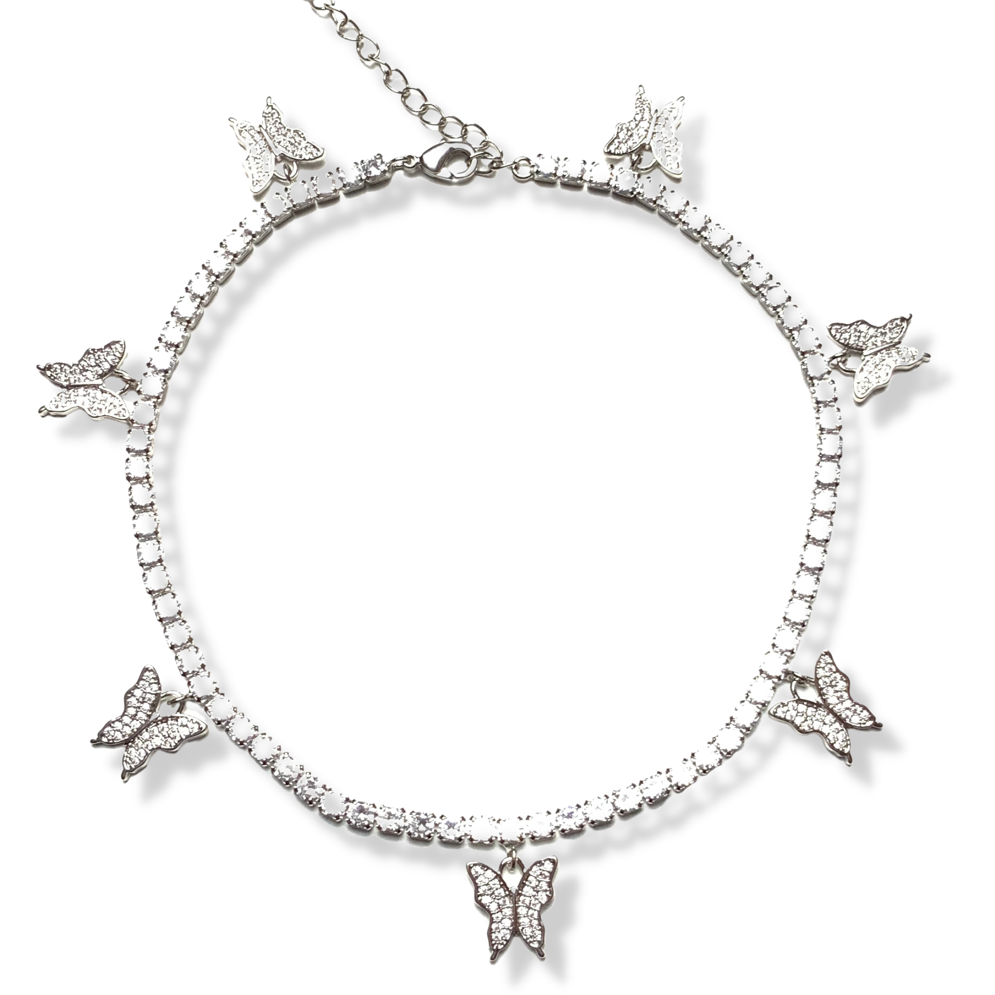 Dainty Butterfly Tennis Anklet