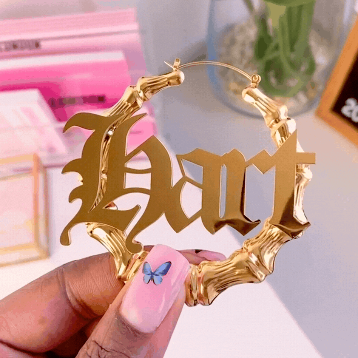Bamboo Name Hoops