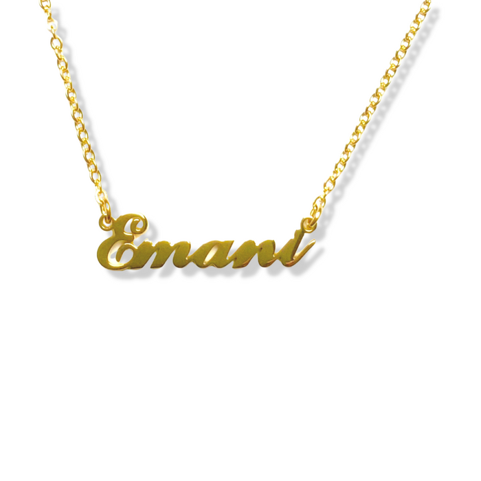Script Nameplate Necklace