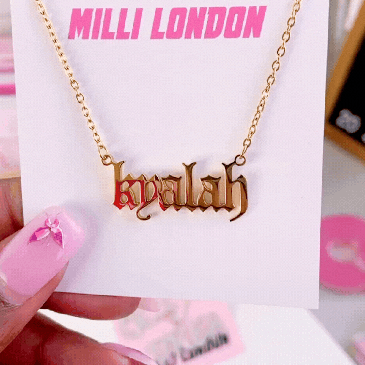 Old English Nameplate Necklace